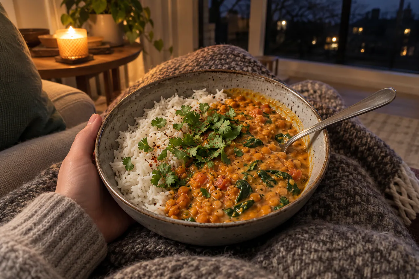 Linsgryta med kokos och curry